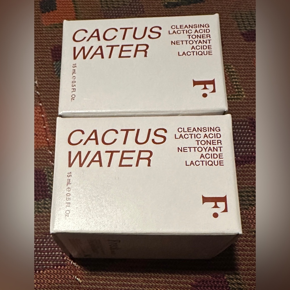 2 x NIB FRECK BEAUTY Cactus‎ Water Cleansing Lactic Acid Toner Travel 15ml/0.5oz